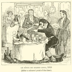 Le Diner de Milord Gogo，1816年（经过彩色印刷后的时间） 作者 英语学校